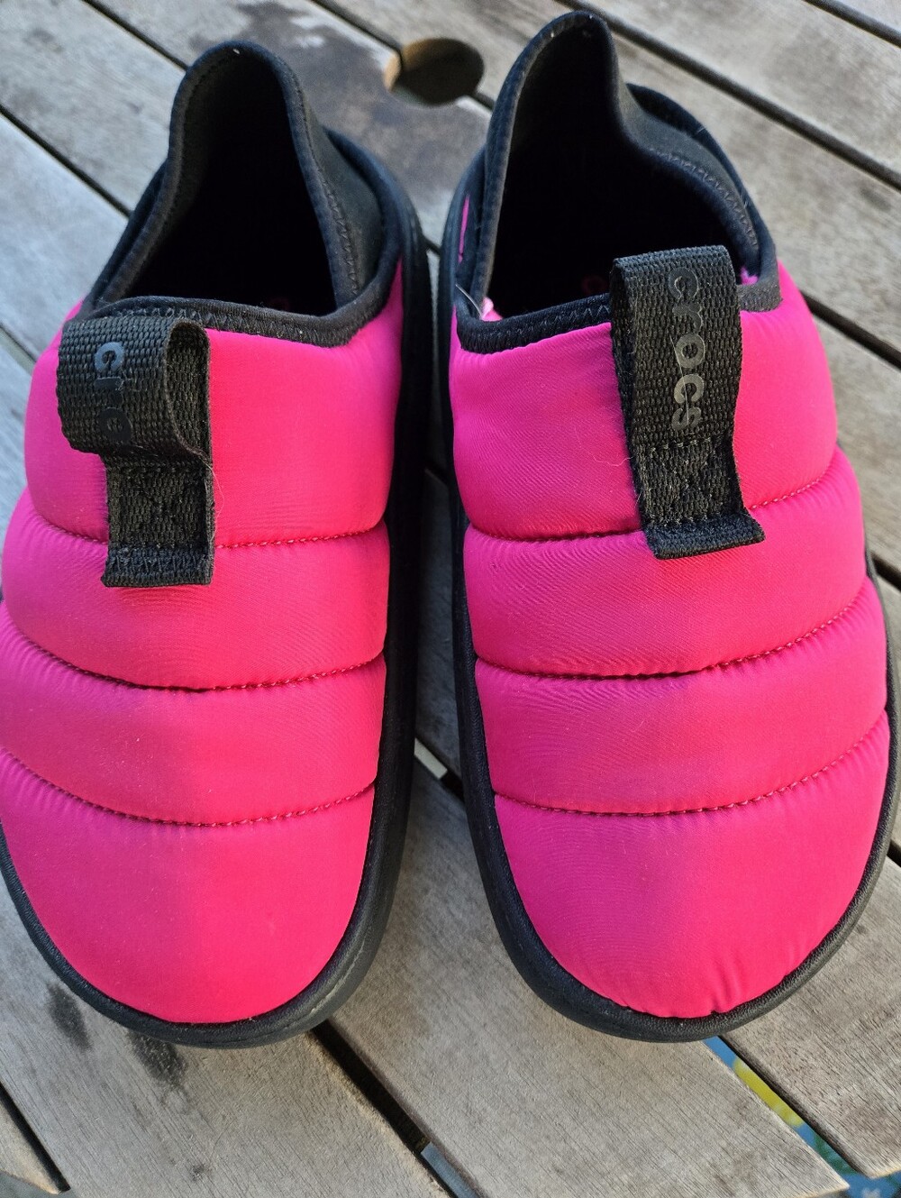 CROCS Vibrant Pink Quilted Slippers